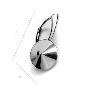 Leverback, 925 sterling silver, for 1122 14 mm, 24.5 mm