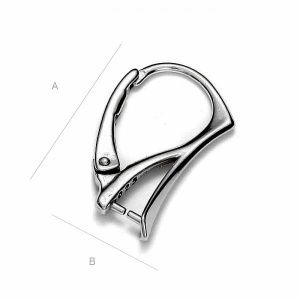 Leverback argint 925 rodiat, 18 x 11,8 mm
