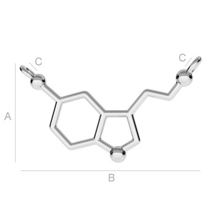 Molecula, argint serotonina 925 13,5x29 mm - Img 1