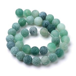 Natural Agate Crackle painted frosted 6mm - Img 4