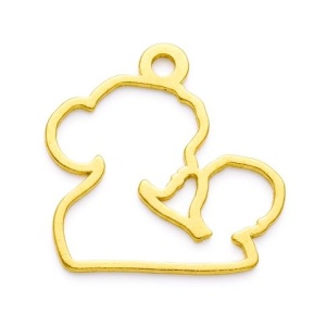 Pandant aur 14k au585 mama si copilul placat cu aur de 18k - Img 2