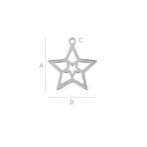 Pandant steluță argint 925, 15,2 mm - Img 2