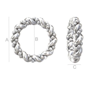 Pandantiv cerc Karma argint 925, 12,5 mm - Img 2