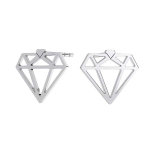 par de diamantes de plata 925