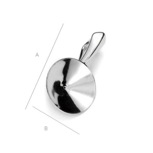 Pendant bail, 925 sterling silver, 20 x 12 mm - Img 2