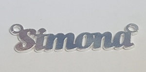 Placa con nombre Simona, plata de ley 925