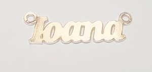 Placa nombre Ioana, plata de ley 925, 24 x 8 mm