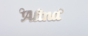 Plăcuță nume Alina argint 925, 32 x 7 mm