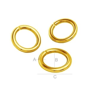 Plata de ley 925 1,2x3,6 mm chapada en oro
