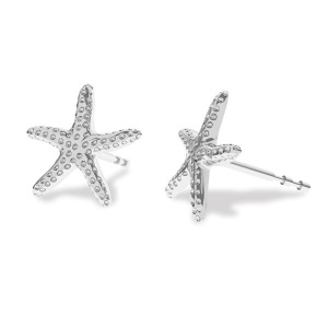 Starfish earring post, 925 silver, 10 mm, 1 piece