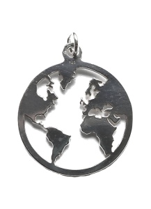 sterling silver 20 mm globe pendant - Img 1
