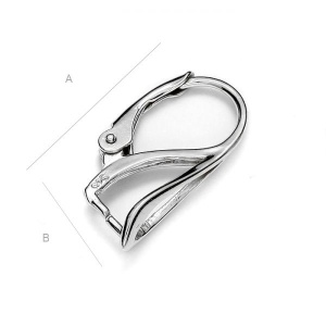 Tortiță leverback argint 925, 20 x 14 mm