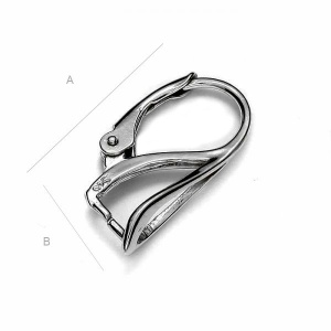 Tortiță leverback argint 925 rodiat, 20 x 14 mm