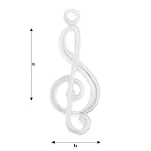Treble clef charm, 925 silver, 24.1 x 10 mm - Img 2