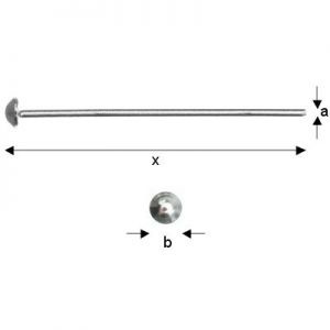 925 silver headpin, 20 mm, 0.8 mm thick