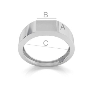 anillo base ,plata 925 A7,50 mm B10,00 mm C21,50 mm - Img 2