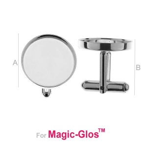 base de botón de plata 925 para magic gloss