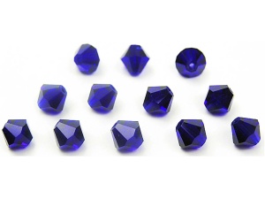 Bicónica 4 mm precioso azul cobalto