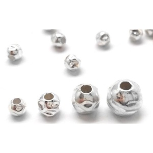 bila argint 925 hammered 3 mm gaura 1,5 mm