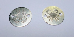Cancer zodiac coin, 925 sterling silver, 10 mm - Img 2