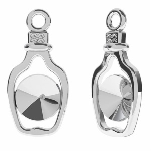 Charm for 6 mm rivoli, 925 silver, 17.5 mm - Img 3