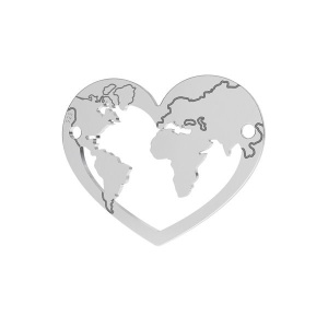 colgante de plata 925 corazón - globo