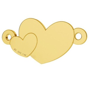 corazón de oro de 14k au585 chapado en oro de 24k
