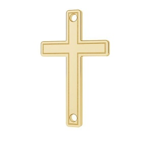 cruce aur 14k link placat cu aur de 18k - Img 2
