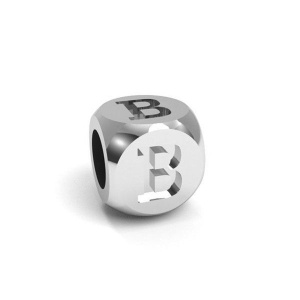 cubo de plata 925 letra b
