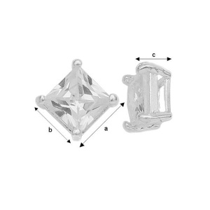 Element argint 925 cu cristal, 9,1 x 8 mm