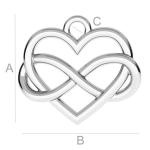 Infinity heart pendant, 925 sterling silver, 14.5 mm - Img 2
