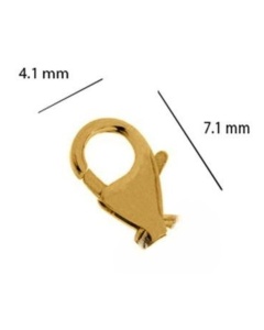 langosta plata 925 bañada en oro 7.1mm