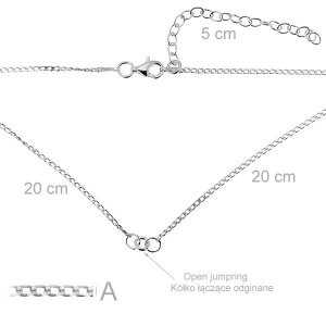 lant argint 925 pentru link 40 + 5 cm