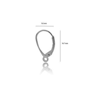 Leverback earring, 925 sterling silver, 16.7 mm - Img 3