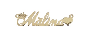 placa identificativa de plata 925 bañada en oro de malina