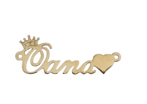 Placa oana de plata 925 bañada en oro
