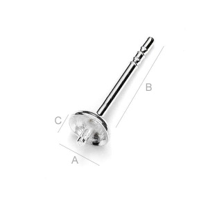 Poste de pendiente plata 925, 4 x 11 mm