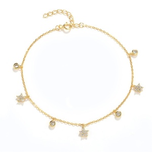Pulsera de plata 925 bañada en oro 20+3 cm