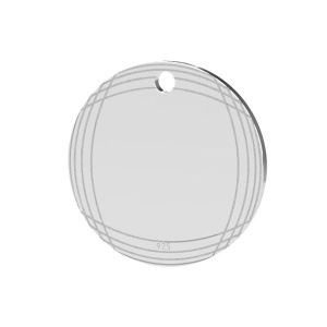 Round pendant, 925 sterling silver, 16.1 mm
