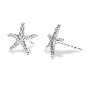 Starfish earring post, 925 silver, 10 mm, 1 piece - Img 2