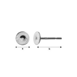 Tortiță cu tijă și platou 4 mm argint 925 - Img 2
