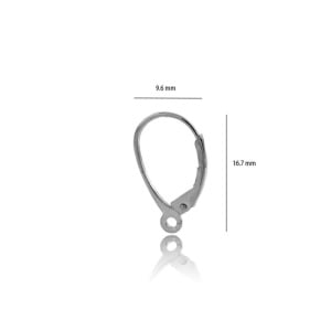 Tortiță leverback argint 925, 16,7 mm - Img 3