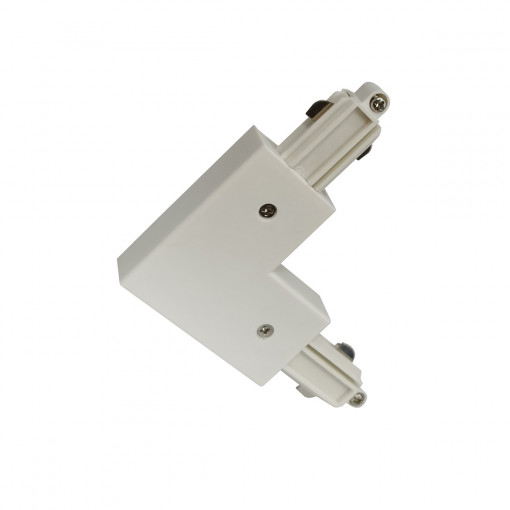 Accesoriu sina Marvi Track Connector L dreapta metal/acril alb Italux