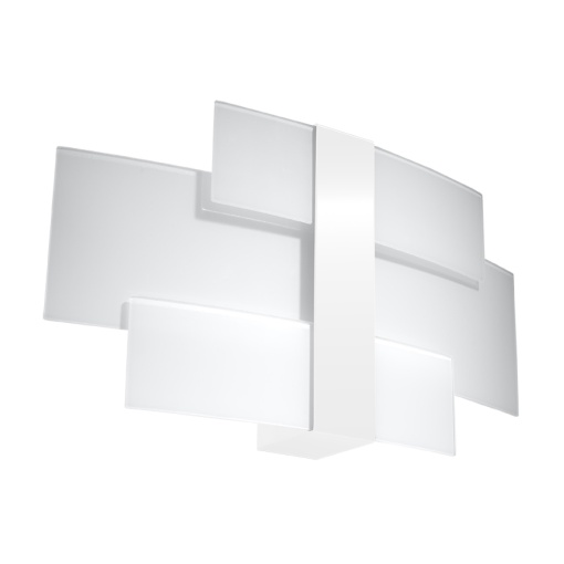 Aplica Celia 2xG9 metal/sticla alb rectangular