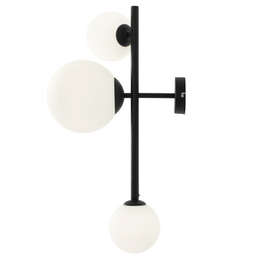Aplica Dione 2xE14+1xE27 metal/sticla negru Aldex