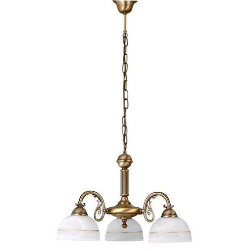 Candelabru Flossi 3xE27 metal/sticla bronz/alb Rabalux
