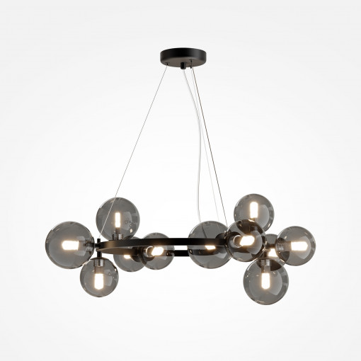 Lustra Dallas 11xG9 metal/sticla negru/fumuriu Maytoni