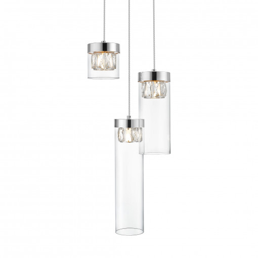 Lustra Gem 3xG9 metal/cristal crom/transparent Zuma Line