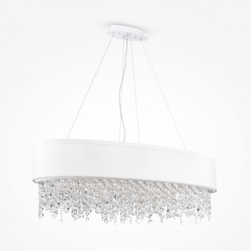 Lustra Manfred 9xE14 metal/textile alb Maytoni