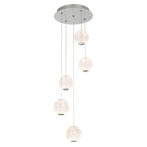 Lustra Rosario LED 21W 1400 lumeni metal/sticla crom Italux